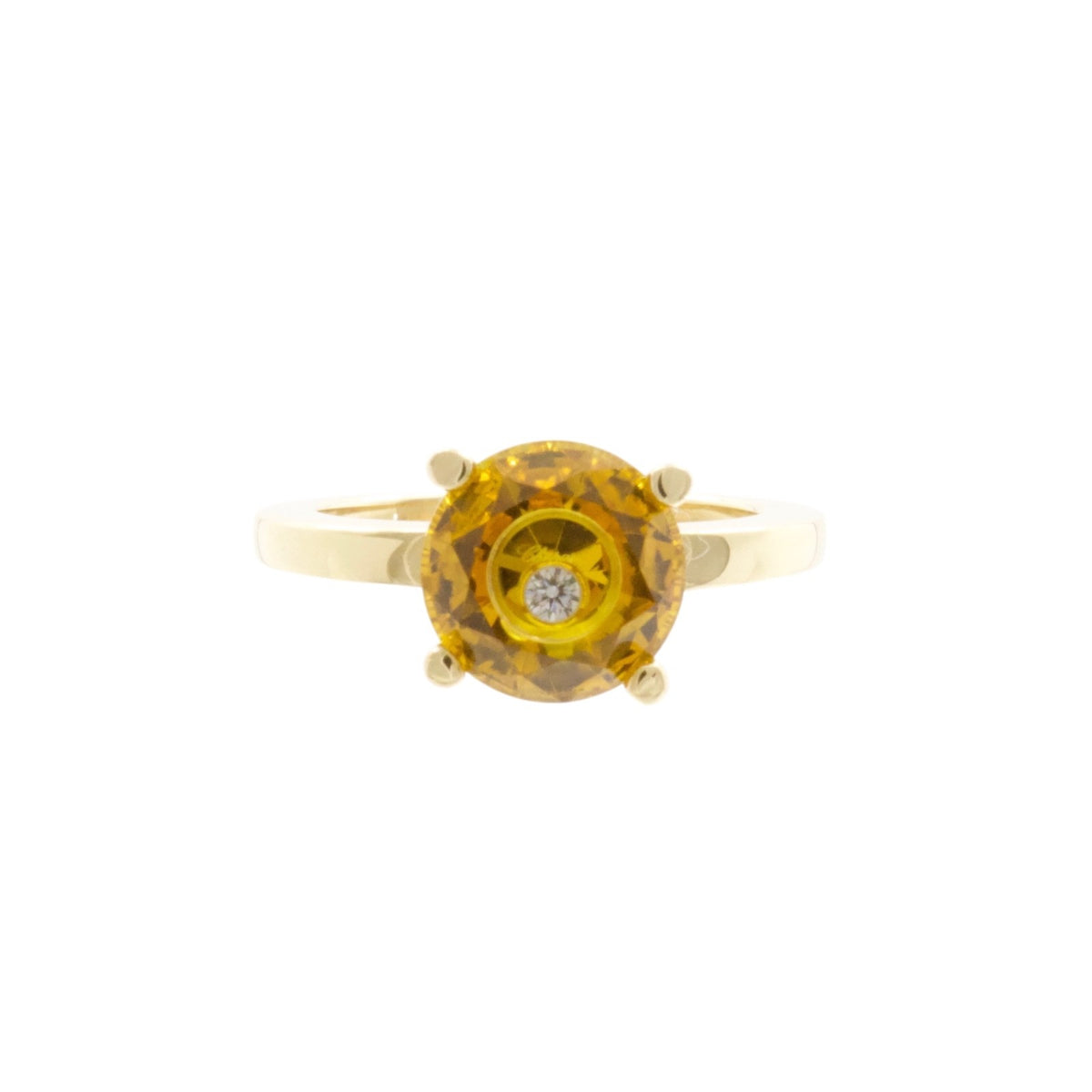 Chopard So Happy Ring 18K Yellow Gold Moving Diamond 0.05ct Sz 53 with Cert