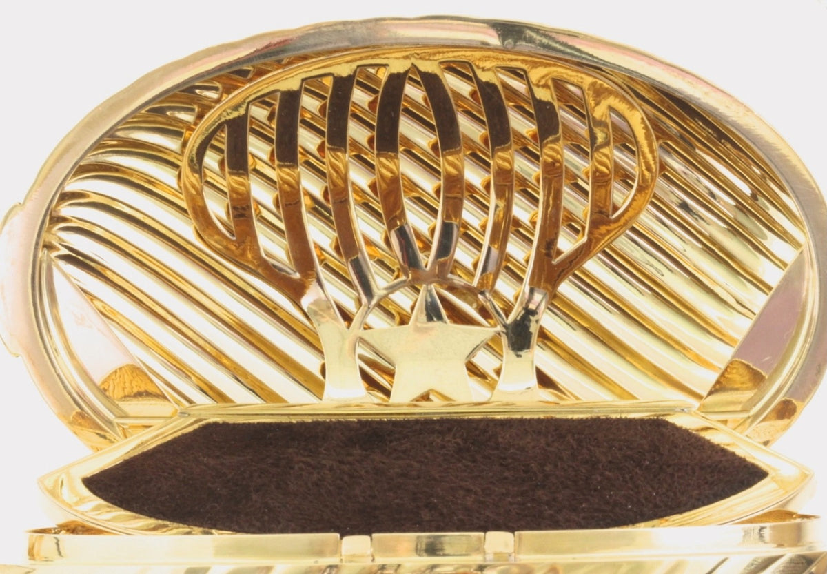 Heavy 18K Gold 563g Vintage Diamond Compact Evening Clutch Case