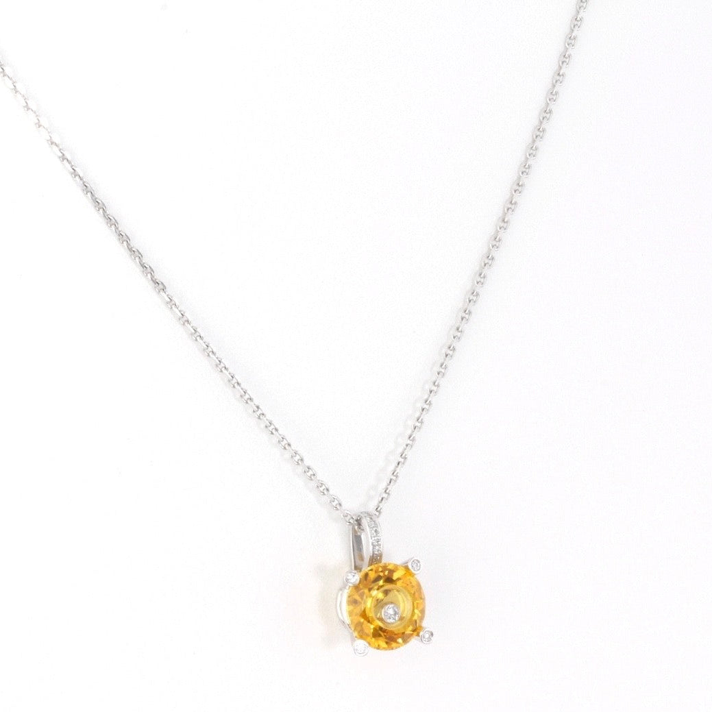 Chopard So Happy Diamond in Lucite Pendant (18K White Gold, chain+ certificate).