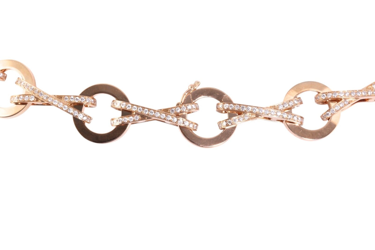 Chopard 18K Rose Gold Happy Diamonds 5 Floating Diamonds Necklace 14.5″