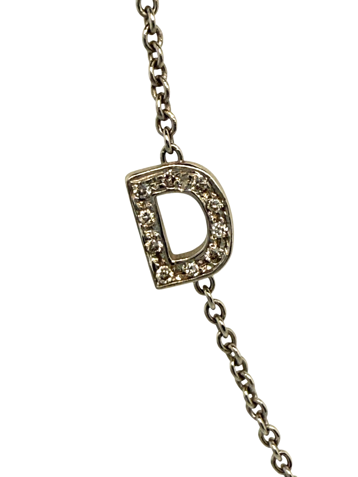 Roberto Coin 18K Yellow Gold 5 Diamond Letter D Necklace 0.30 CTW Tiny Treasures