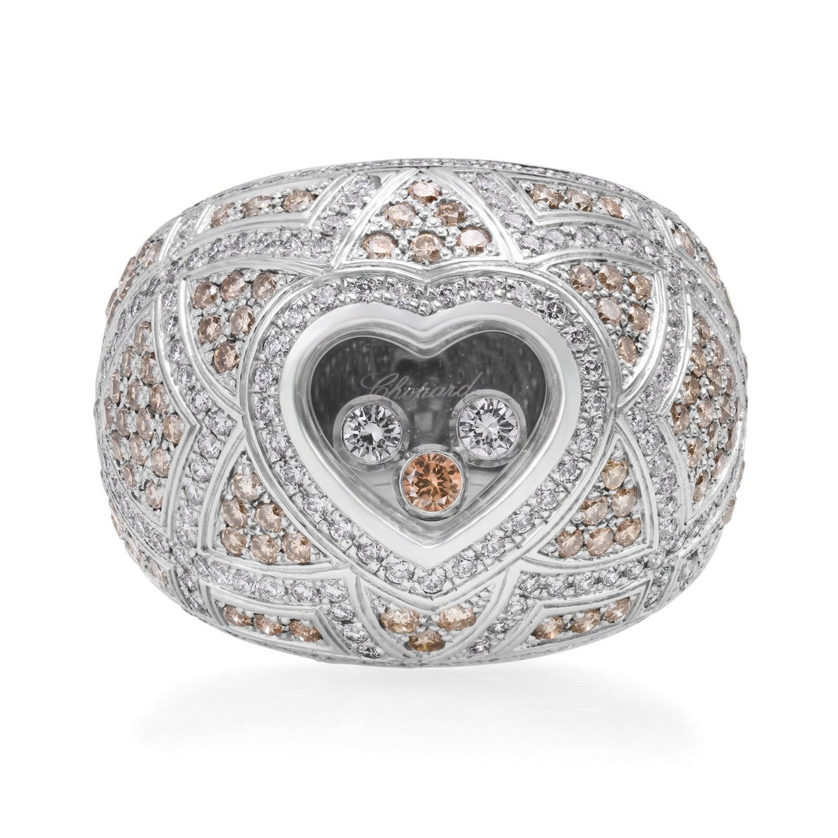 Chopard White Champagne Diamond Ring Chopard 18K White Gold Ring 2.17 ctw Round
