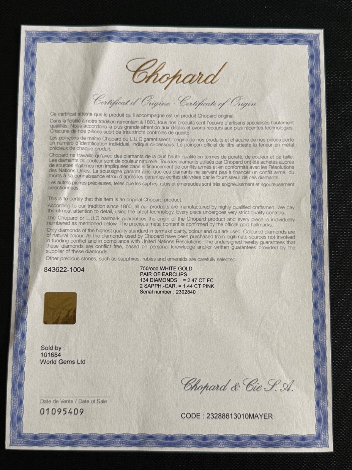 Offered is an authentic pair of Chopard high-jewelry hoop earrings, crafted in 1