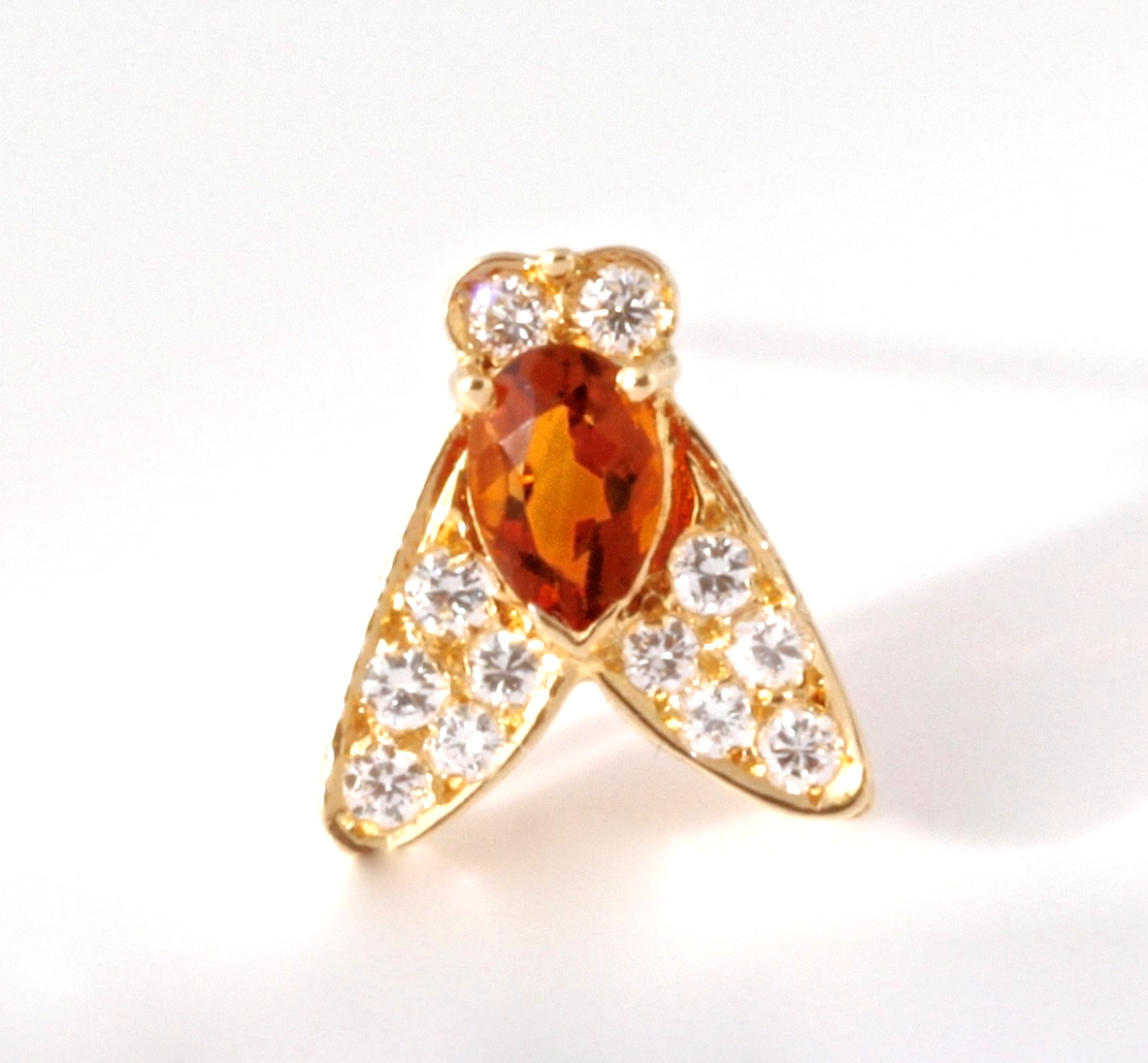 Van Cleef & Arpels 18K Yellow Gold Citrine Diamond Fly Insect Brooch Pin VCA