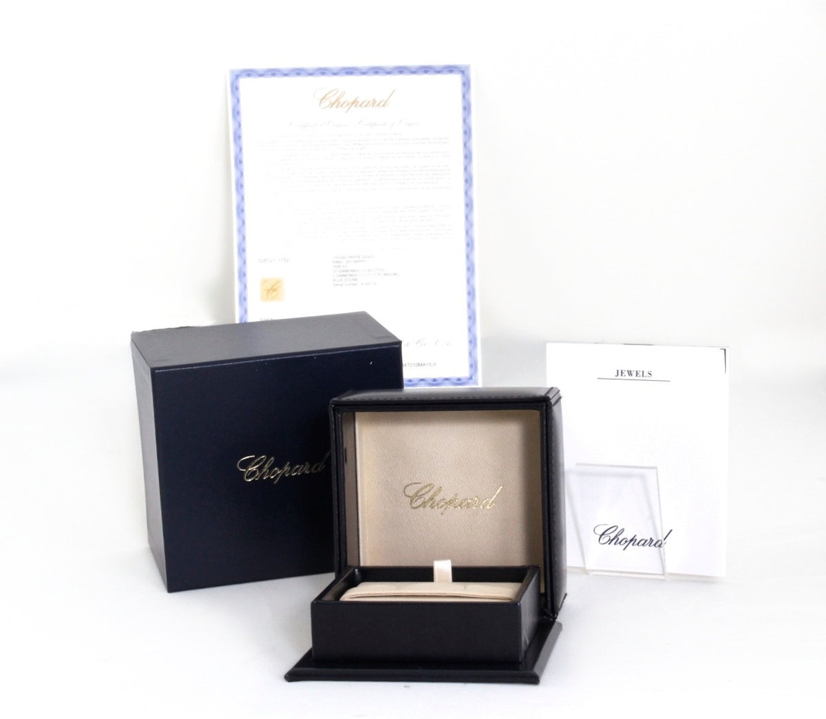 Chopard Diamond Sapphire Earrings 18K White Gold 2.41ct Diamonds w/Cert Box