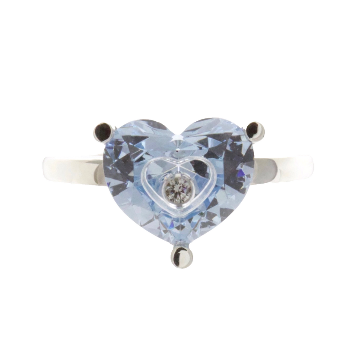 Chopard So Happy Hearts Blue Heart Floating Diamond 18K White Gold Ring