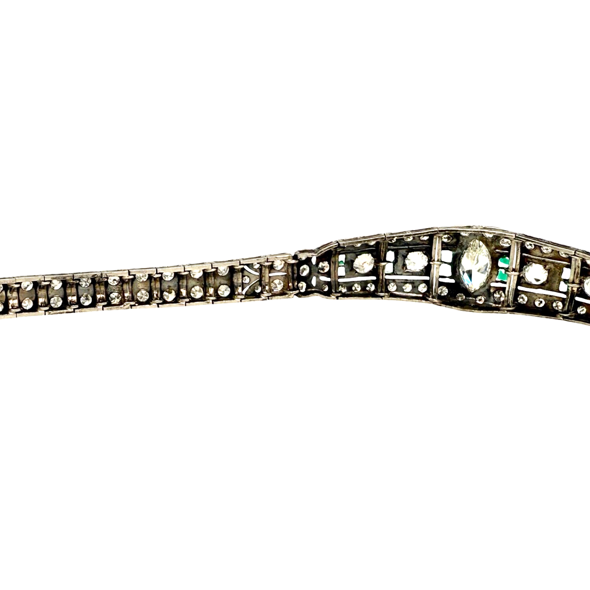 Antique Art Deco Platinum Bracelet · 1.25 ct Marquise Diamond · 3.50 ct