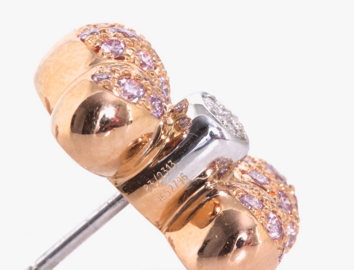 Chopard La Vie en Rose 18K Gold Pink Diamond Earrings 1.47ct w/ Cert