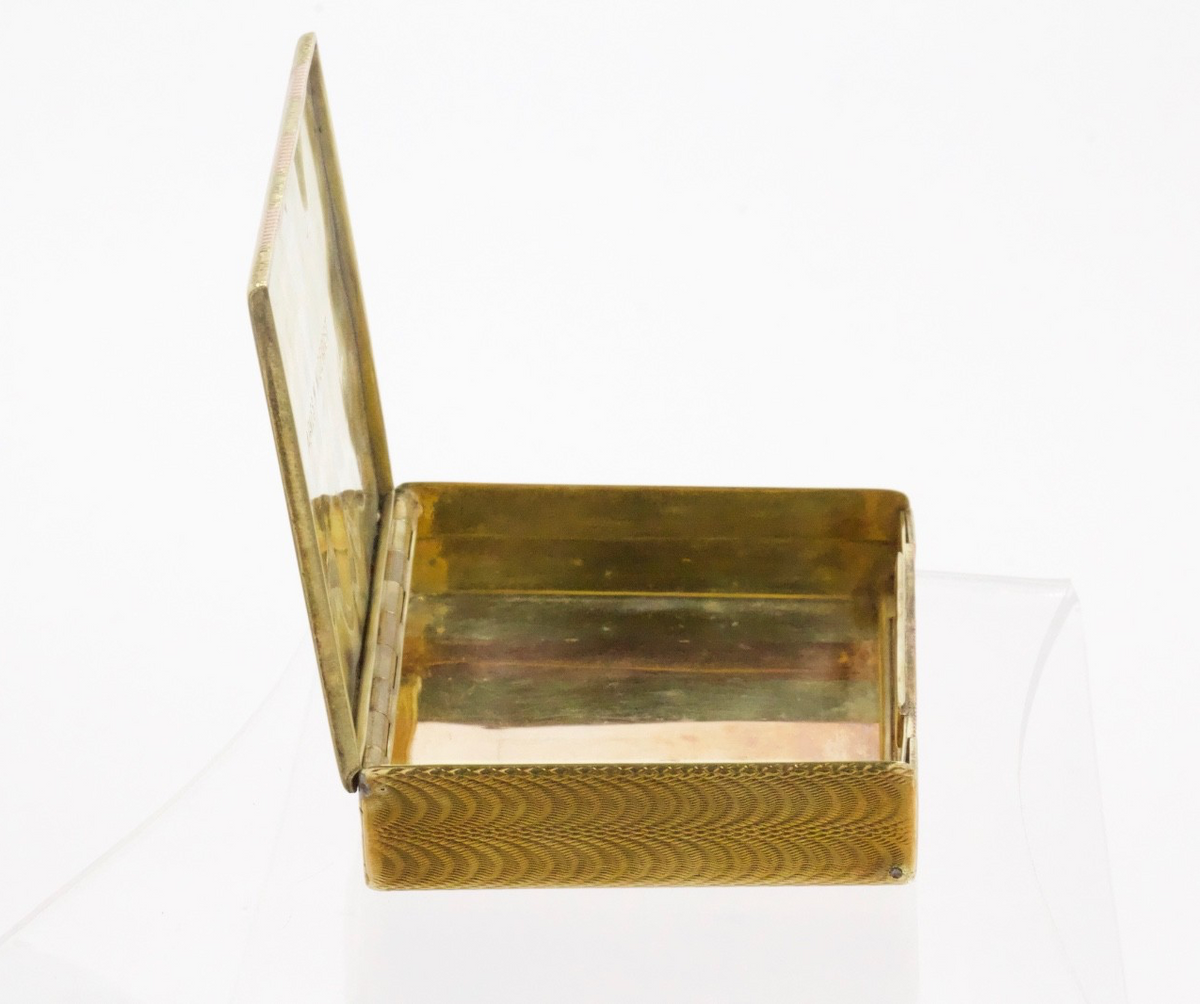 Antique 14K Two-Tone Rose Yellow Gold Cigarette Box Niderost & Taber SF 115g
