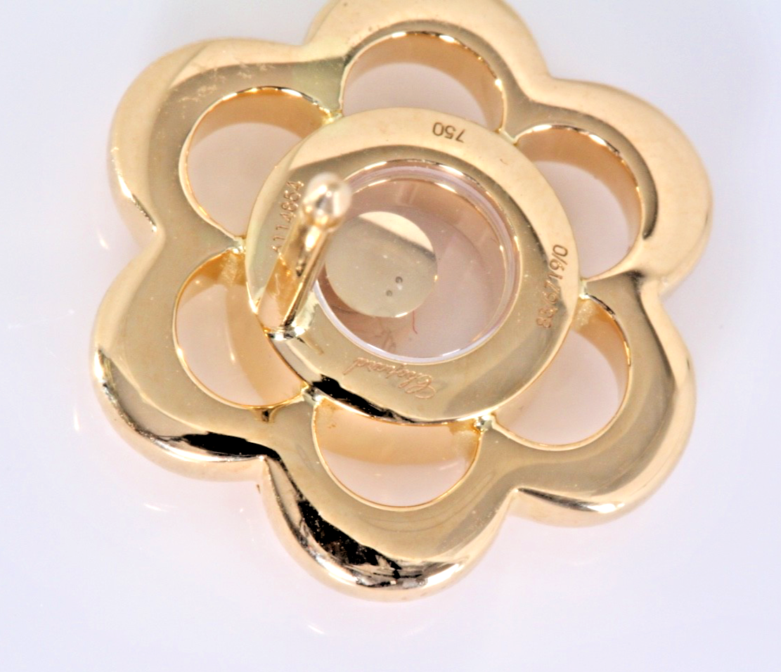 Chopard Happy Diamonds 18K Yellow Gold Flower Earrings Moving Diamonds w/ Cert