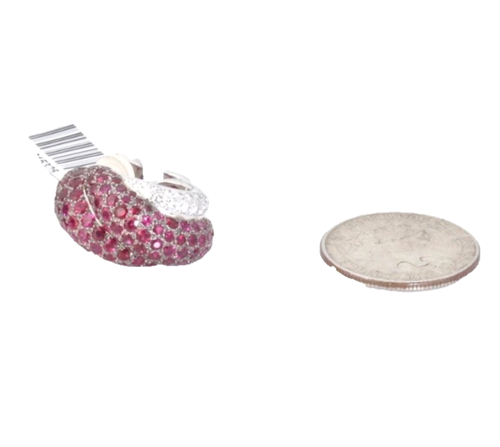 Chopard 18K White Gold Ruby & Diamond Hoop Earrings – 11.15 CT Rubies – Cert