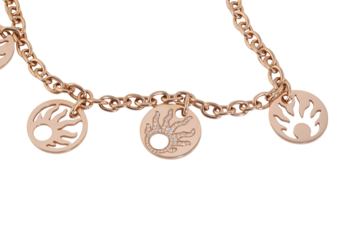 Chopard 18K Rose Gold Happy Sun 7 Disc Diamond Charm Necklace 0.41ct COA Box