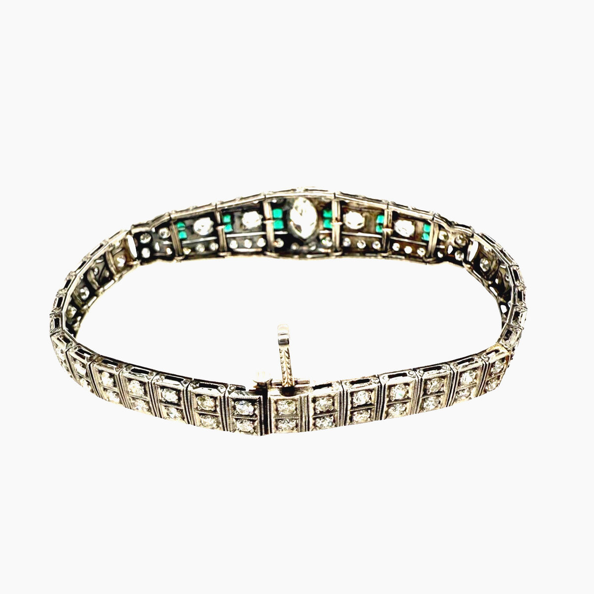 Antique Art Deco Platinum Bracelet · 1.25 ct Marquise Diamond · 3.50 ct