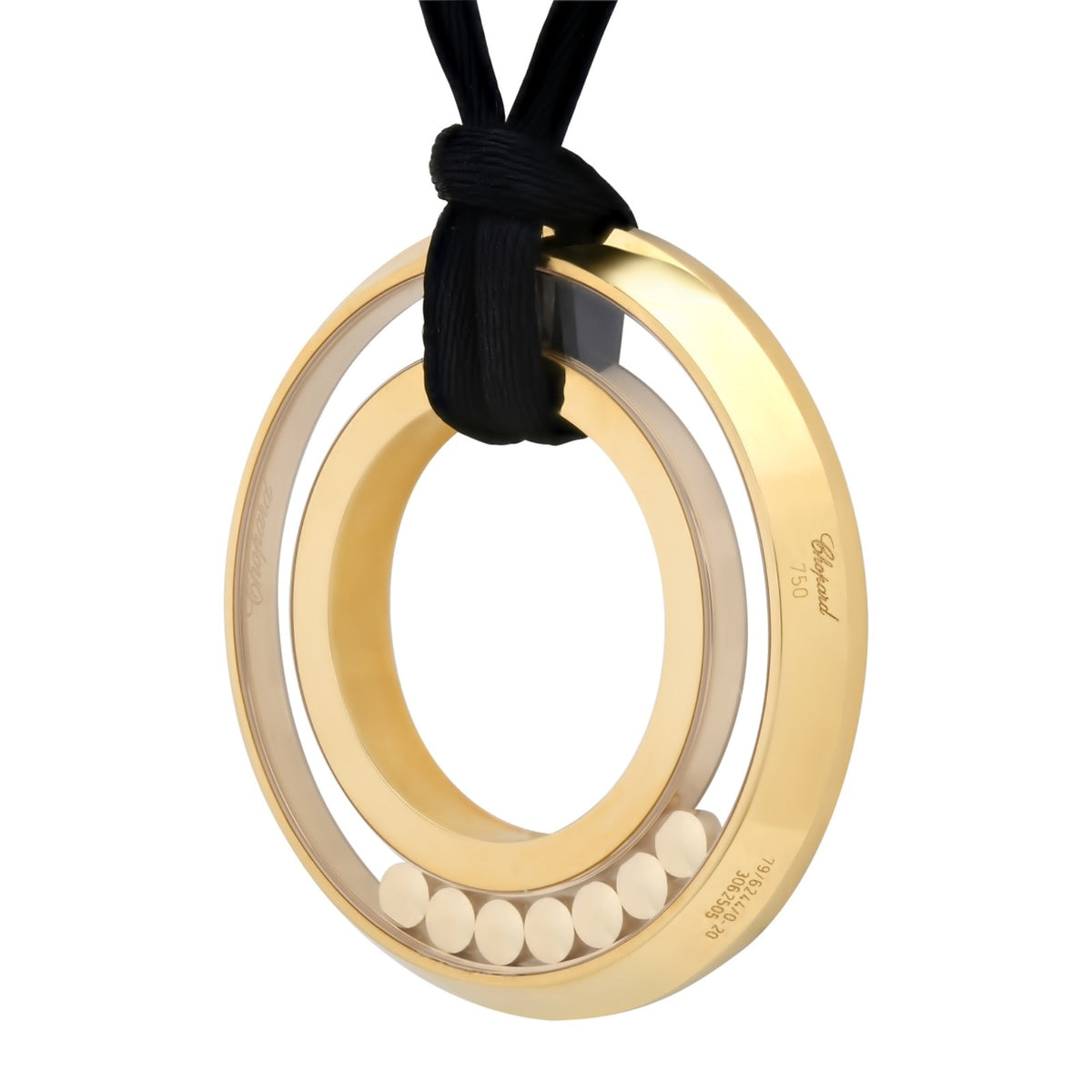 Chopard Happy Diamonds Pendant 18K Gold 1.47ct Diamond Large w/Box & Cert