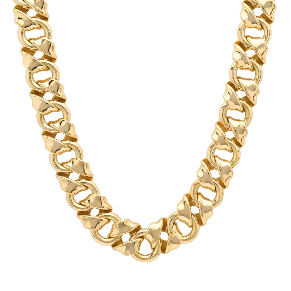 Vintage Tiffany & Co 18K Gold Heavy Sculptural Link Necklace 170g