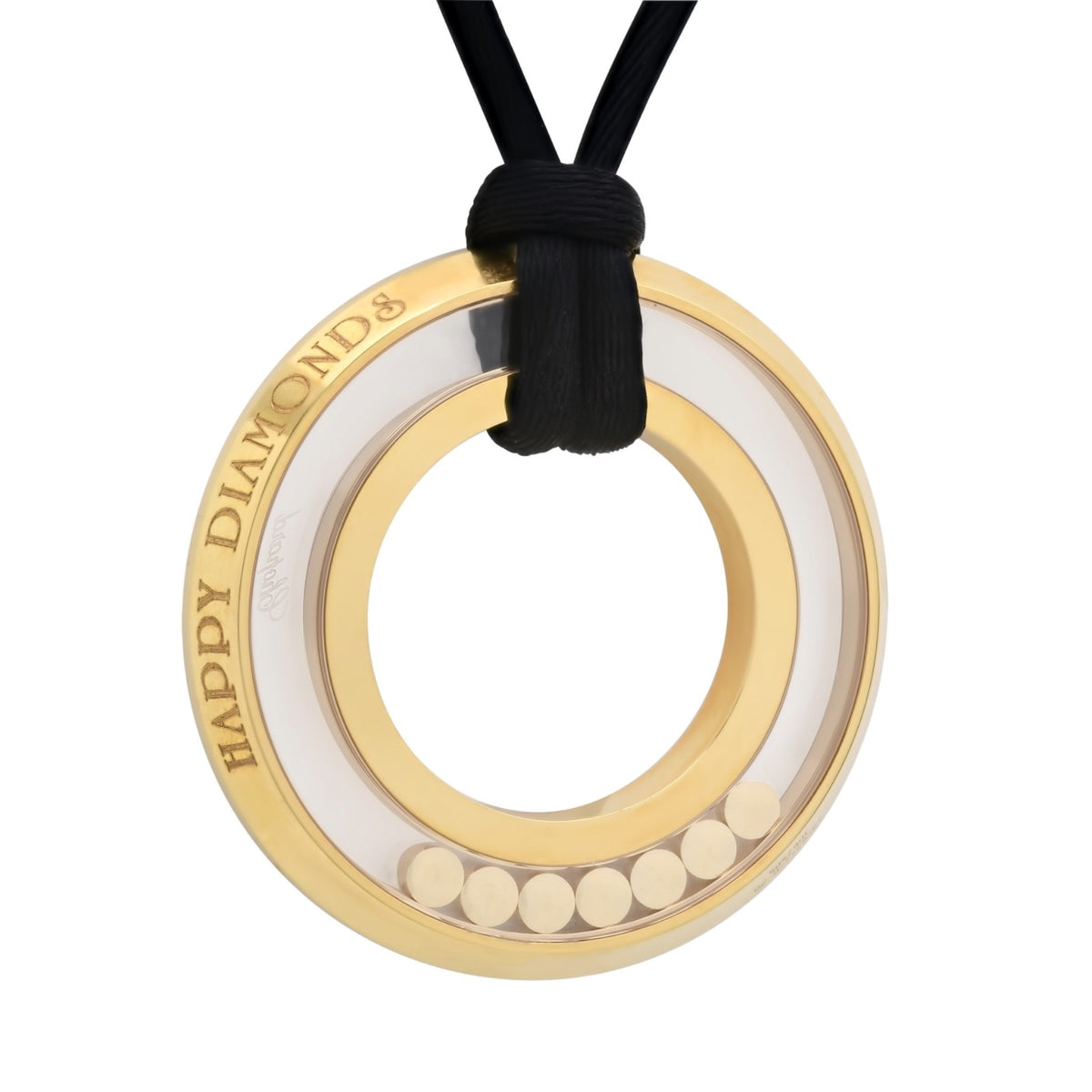 Chopard Happy Diamonds Pendant 18K Gold 1.47ct Diamond Large w/Box & Cert