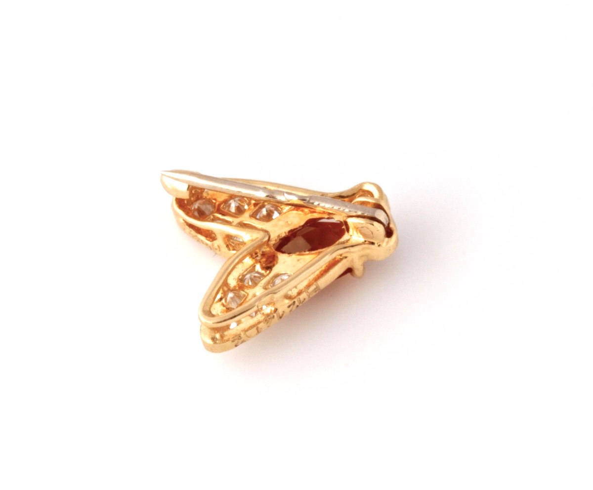 Van Cleef & Arpels 18K Yellow Gold Citrine Diamond Fly Insect Brooch Pin VCA