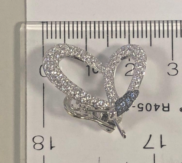 Chopard Diamond Sapphire Earrings 18K White Gold 2.41ct Diamonds w/Cert Box