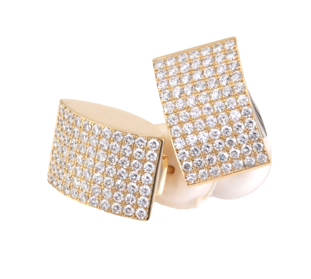 Chopard 18K Yellow Gold Diamond Pavé Clip Earrings 2.53 CTW w/ Certificate