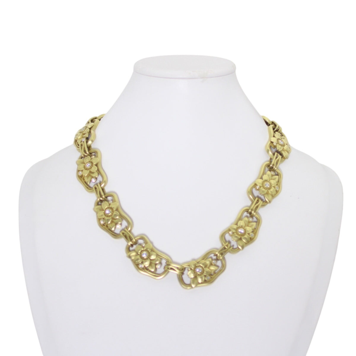 Kieselstein-Cord 18k Gold Diamond Flower Necklace – 3.75ct – 21" – Signed 2003