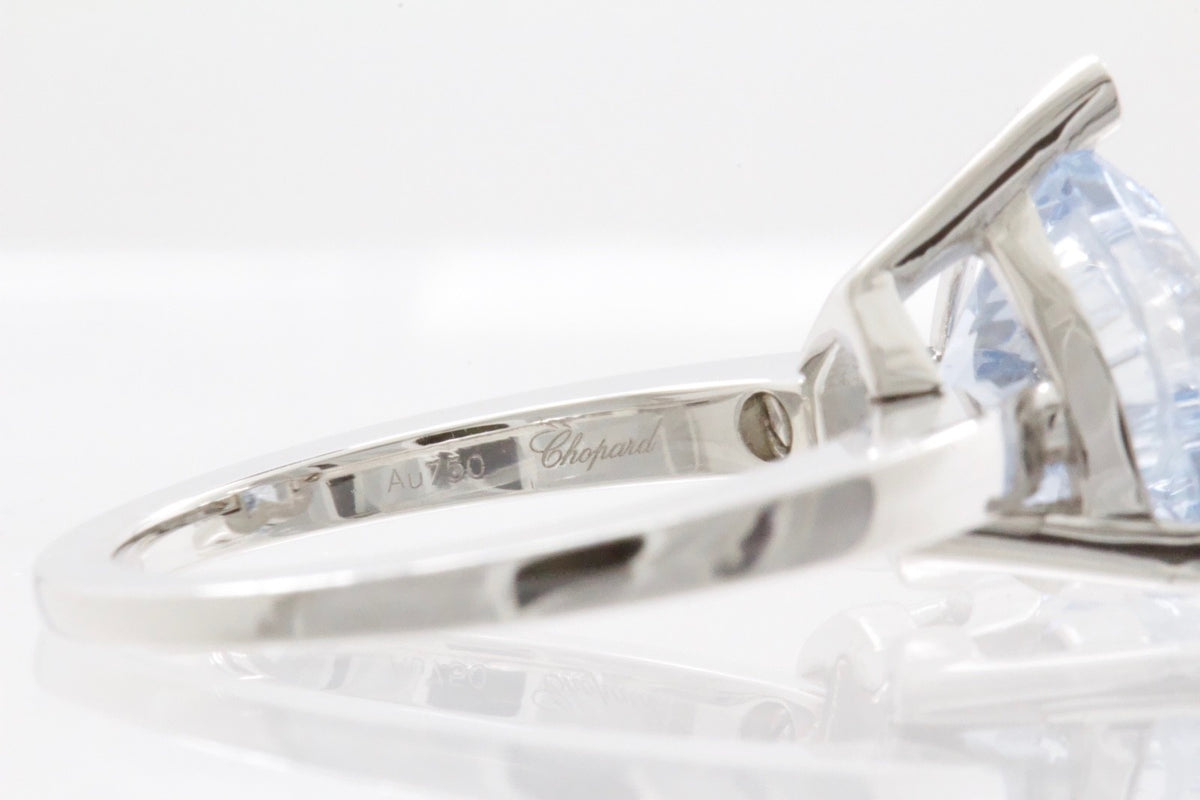Chopard So Happy Hearts Blue Heart Floating Diamond 18K White Gold Ring