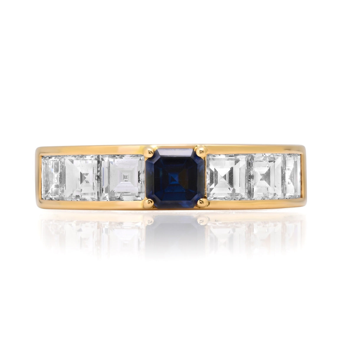 Chopard 18K Yellow Gold Sapphire & Diamond Ring 1.07ct Diamonds Size 7 w/ Box