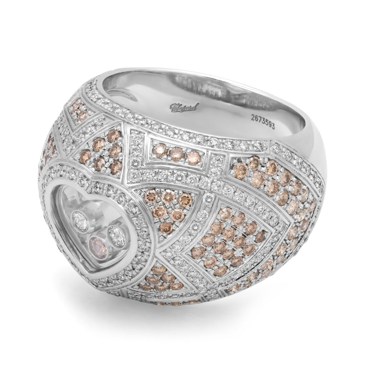 Chopard White Champagne Diamond Ring Chopard 18K White Gold Ring 2.17 ctw Round