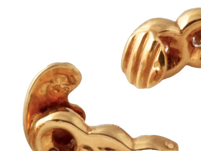 Van Cleef & Arpels 18K Yellow Gold Diamond Hoop Earrings 3.50 CT 22g