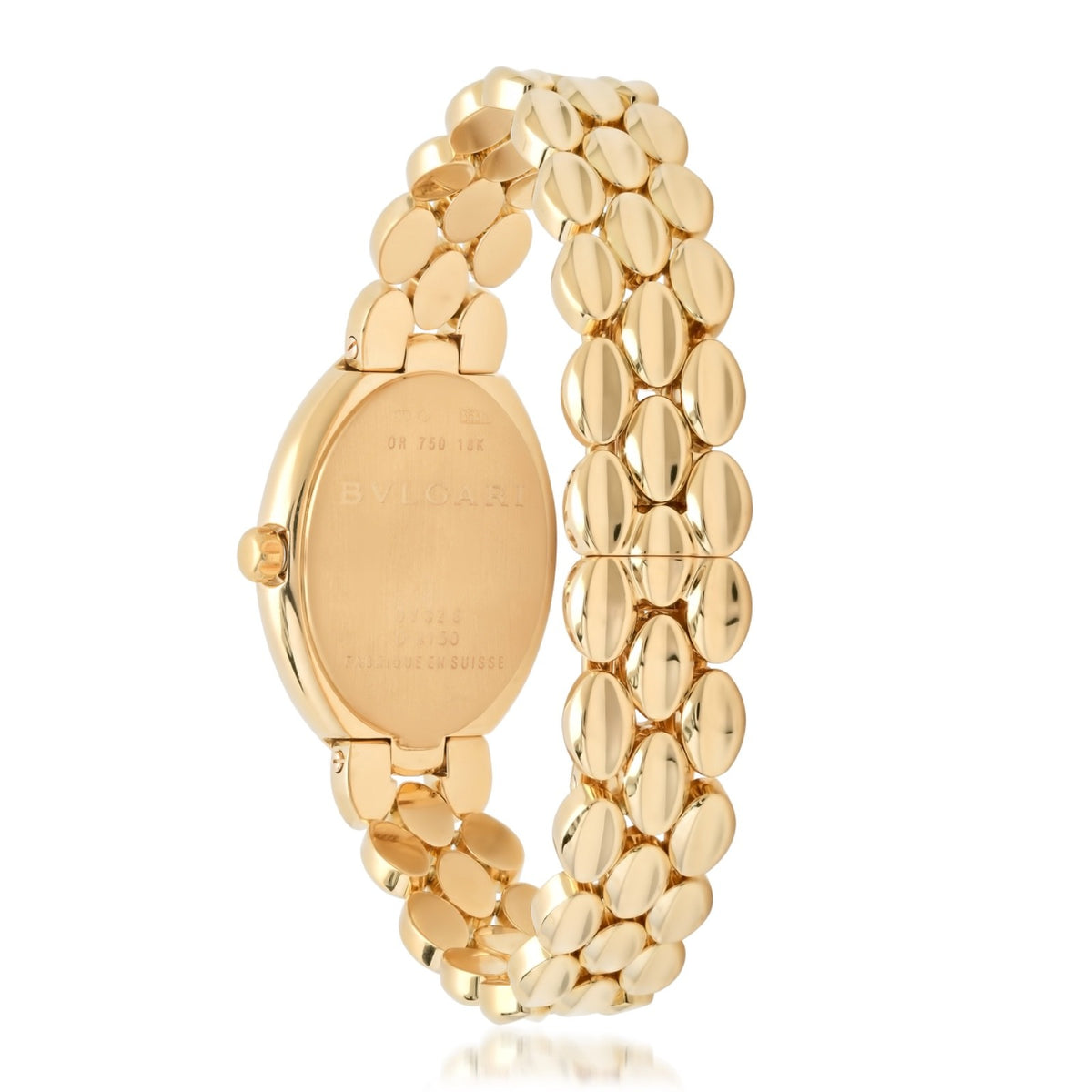 Bulgari Ovale OV32G 18K Yellow Gold Diamond Bezel Watch 80g Swiss Made