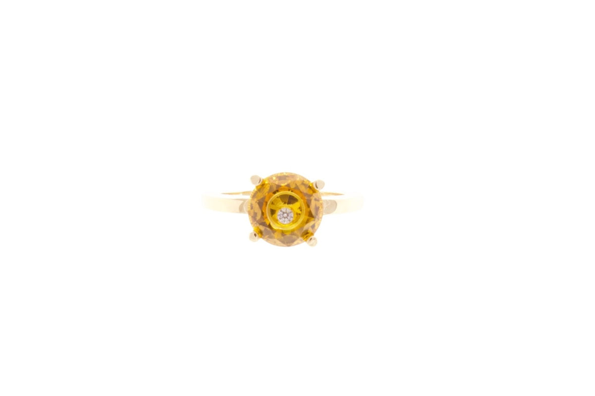 Chopard So Happy Ring 18K Yellow Gold Moving Diamond 0.05ct Sz 53 with Cert