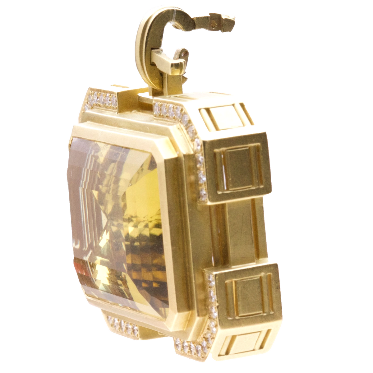 Barry Kieselstein-Cord 18K Gold 70ct Citrine Diamond Pendant 70g 1997