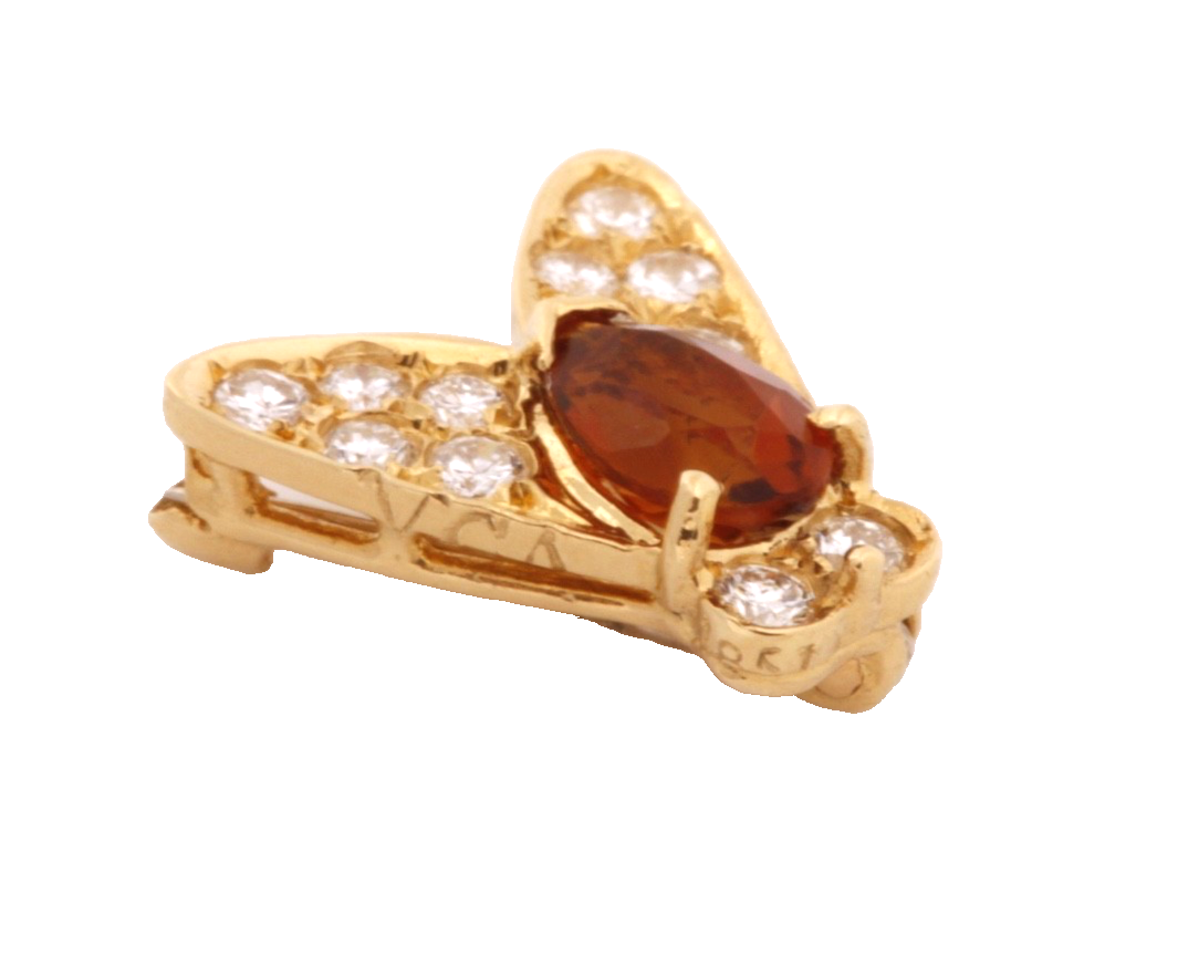 Van Cleef & Arpels 18K Yellow Gold Citrine Diamond Fly Insect Brooch Pin VCA